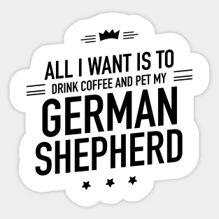 German Shepherd and coffee Sticker